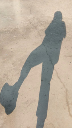 Blurred Human Shadow on The Floorの写真素材