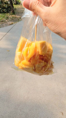 Pineapple Pieces in Plastic Bag