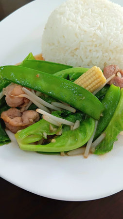 Stir Fried Vegetables with Pork Recipeの写真素材