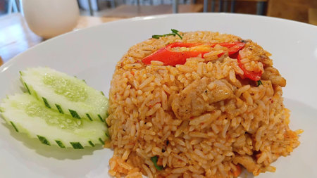 Tom Yum Pork Fried Rice Recipeの写真素材