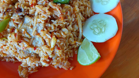 Tom Yum Pork Fried Rice Recipeの写真素材