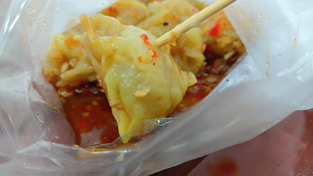 Steamed Pork Dumpling for Picnicの写真素材