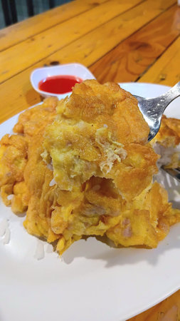 Minced Pork Omelette with Riceの写真素材