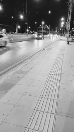 Blurred Land Transportation as Black and White Toneの写真素材