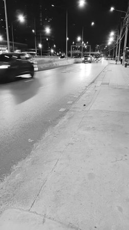 Blurred Land Transportation as Black and White Toneの写真素材