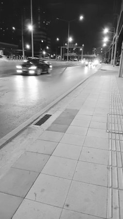 Blurred Land Transportation as Black and White Toneの写真素材