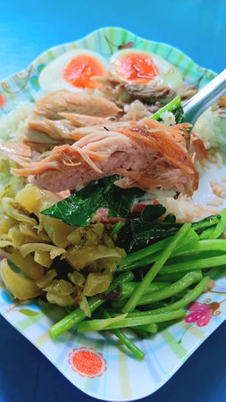 Stewed Pork Leg on Rice Recipeの写真素材