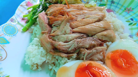 Stewed Pork Leg on Rice Recipeの写真素材