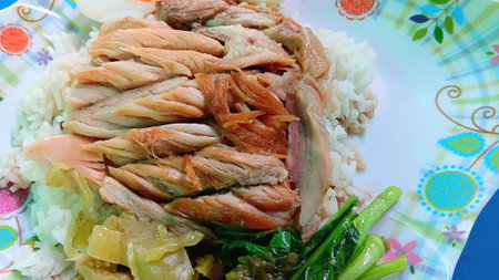 Stewed Pork Leg on Rice Recipeの写真素材