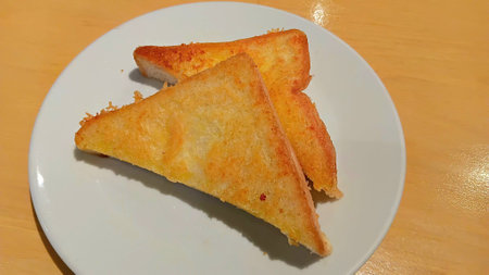 Butter Bread Recipe for Eating with Saladの写真素材