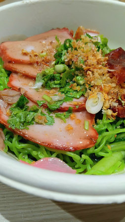 Jade Noodles with Roasted Pork Recipeの写真素材