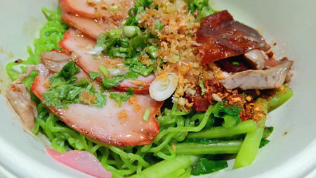 Jade Noodles with Roasted Pork Recipeの写真素材