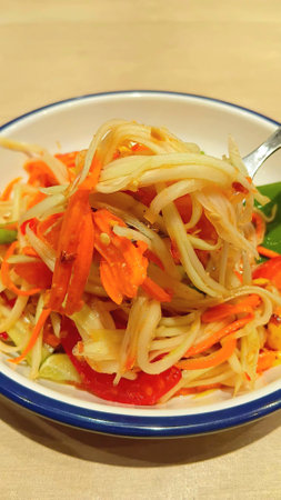 Papaya Salad Recipe at Restaurantの写真素材