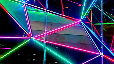 Blurred Light Wall as Abstract Backgroundの写真素材