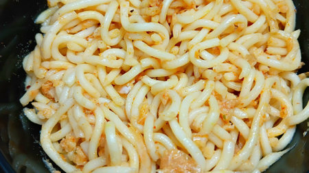 Instant Noodles with Dried Shredded Pork and Fried Garlicの写真素材