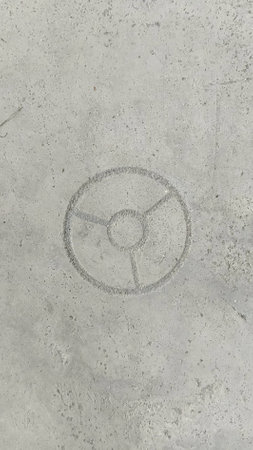 Art Decoration on Cement Floorの写真素材