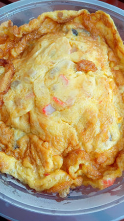 Omelet for Eating with Chili Paste and Rice