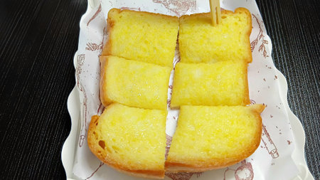 Toast with Butter and Condensed Milkの写真素材