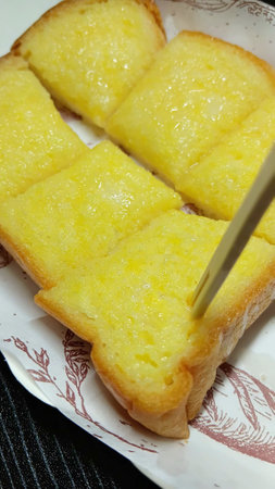 Toast with Butter and Condensed Milkの写真素材