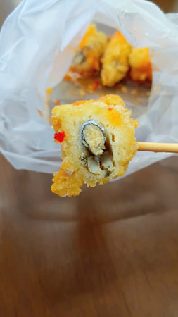 Fried Capelin Fish and Sauceの写真素材