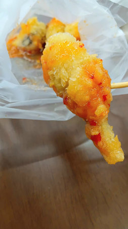 Fried Capelin Fish and Sauceの写真素材