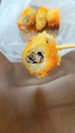 Fried Capelin Fish and Sauceの写真素材