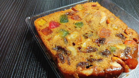 Fruit Cake Slice at The Cafeの写真素材