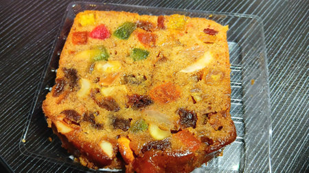 Fruit Cake Slice at The Cafeの写真素材