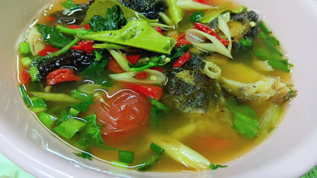 Sour and Spicy Catfish Soup Recipeの写真素材