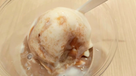 Milk Ice Cream mixed Cocoa Drinksの写真素材