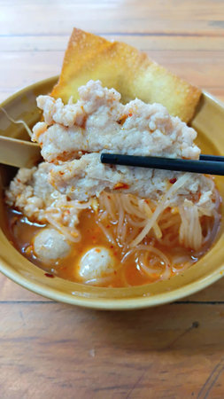 Tom Yum Noodles Soup Recipeの写真素材