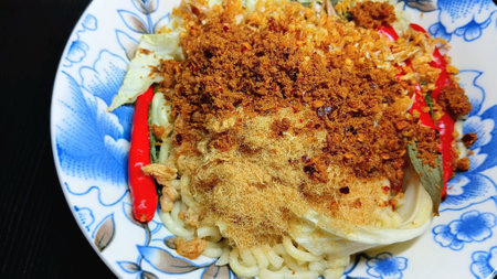 Instant Noodles and Seasoning Recipeの写真素材