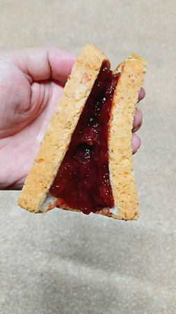 Strawberry Jam and Bread for Breakfastの写真素材