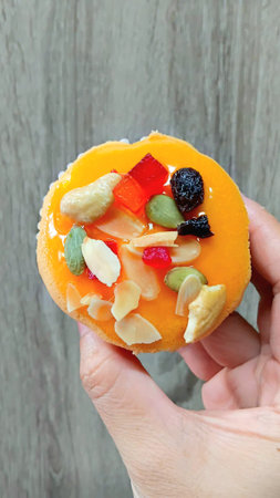 Fruit Cupcake for Eating after Mealの写真素材