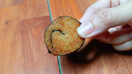 Fried Seaweed Wrapped Textured Vegetable Protein for Vegetarian Festivalの写真素材