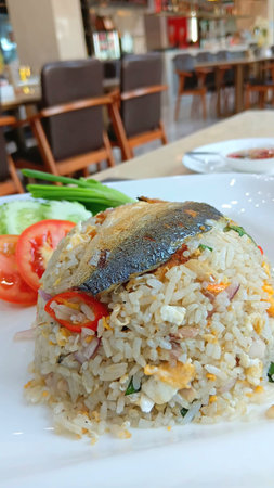 Mackerel Fried Rice Recipe at Restaurantの写真素材