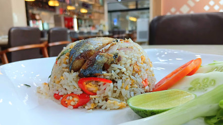 Mackerel Fried Rice Recipe at Restaurantの写真素材