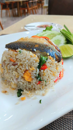 Mackerel Fried Rice Recipe at Restaurantの写真素材