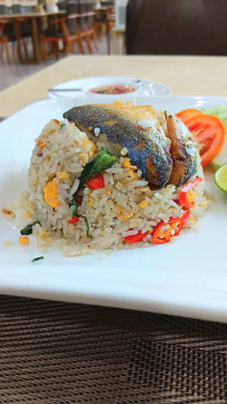 Mackerel Fried Rice Recipe at Restaurantの写真素材