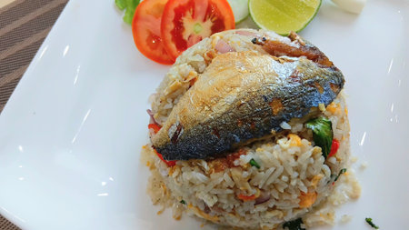 Mackerel Fried Rice Recipe at Restaurantの写真素材