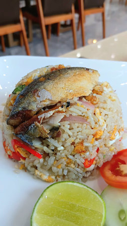 Mackerel Fried Rice Recipe at Restaurantの写真素材