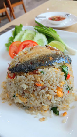 Mackerel Fried Rice Recipe at Restaurantの写真素材
