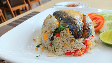 Mackerel Fried Rice Recipe at Restaurantの写真素材