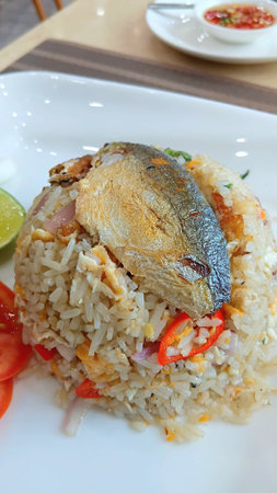 Mackerel Fried Rice Recipe at Restaurantの写真素材