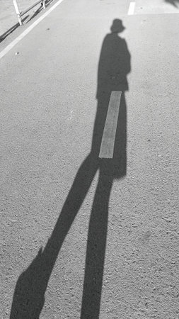 Blurred Human Shadow on The Floorの写真素材