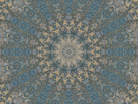 Kaleidoscope of the texture of cracked blue color paints on the old cement wall.の写真素材