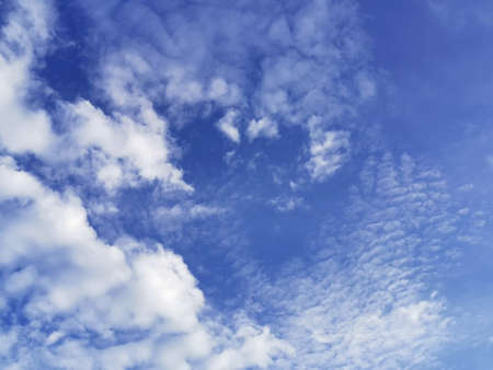 Bright blue sky and white cloud on a sunny day.の写真素材