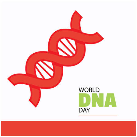 world dna day vector graphics for world dna day celebration. flat design. flat illustration. simple and elegant designのイラスト素材