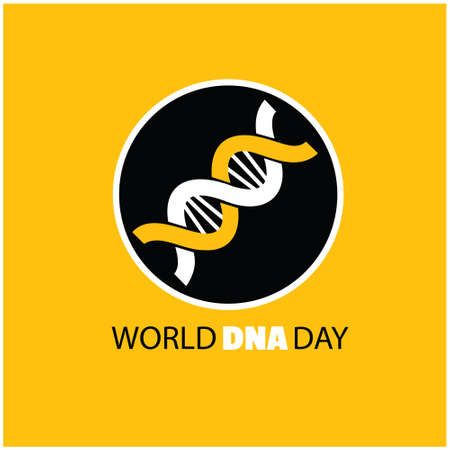 world dna day vector graphics for world dna day celebration. flat design. flat illustration. simple and elegant designのイラスト素材