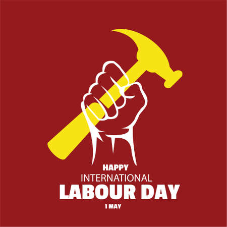 Vector congratulations for International Labor Day. simple and elegant illustration.のイラスト素材